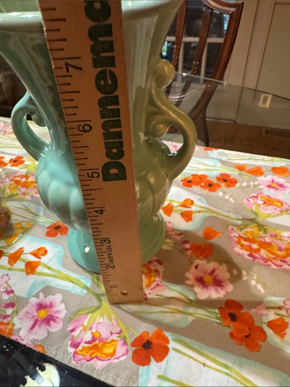 Seafoam Green Decorative Ceramic Urn Vase - USA